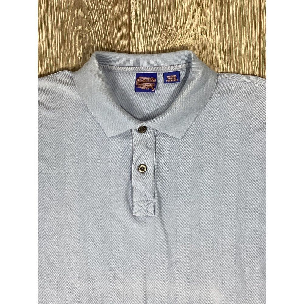 Pendleton Shirt Short Sleeve Men's L‎ Blue Collared Button